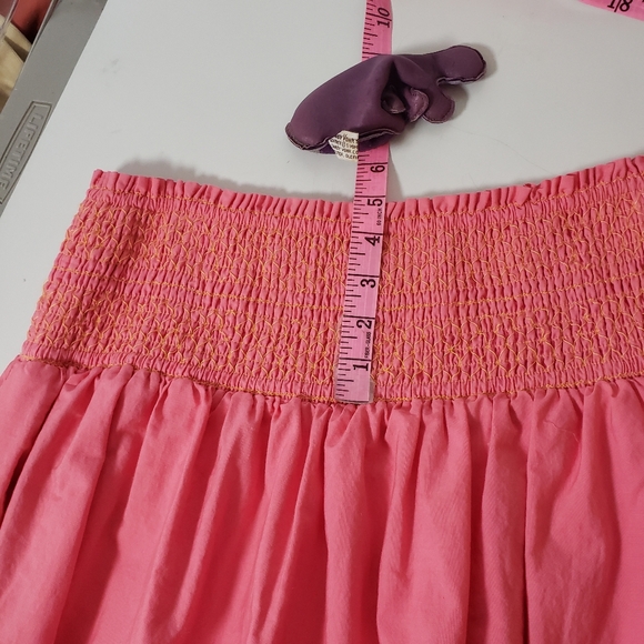 Anthropologie Smocked Waist Embroidered Cutwork Hem Maxi Skirt XL Tropical Vacay - Picture 12 of 15